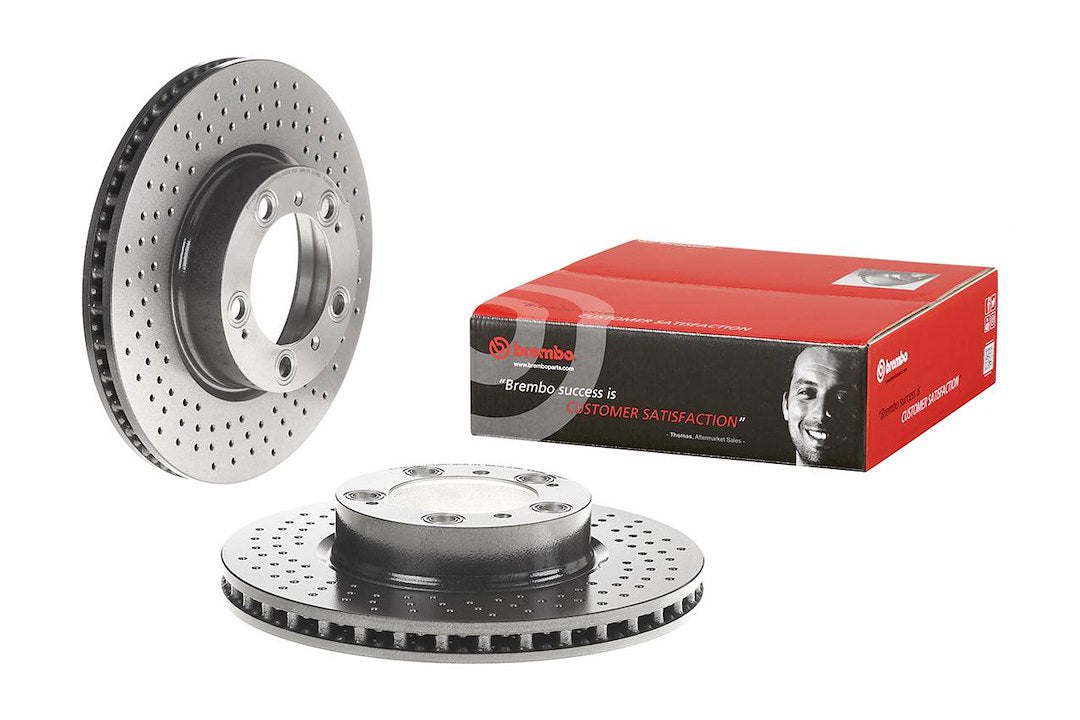 Product of Brembo 09C88011C02 Vented Cross Drilled 1 Piece Brake Rotor 