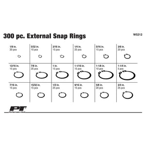 Performance Tool W5212 Multi Purpose Snap Ring Assortment||||90||ptlw5212||1912518