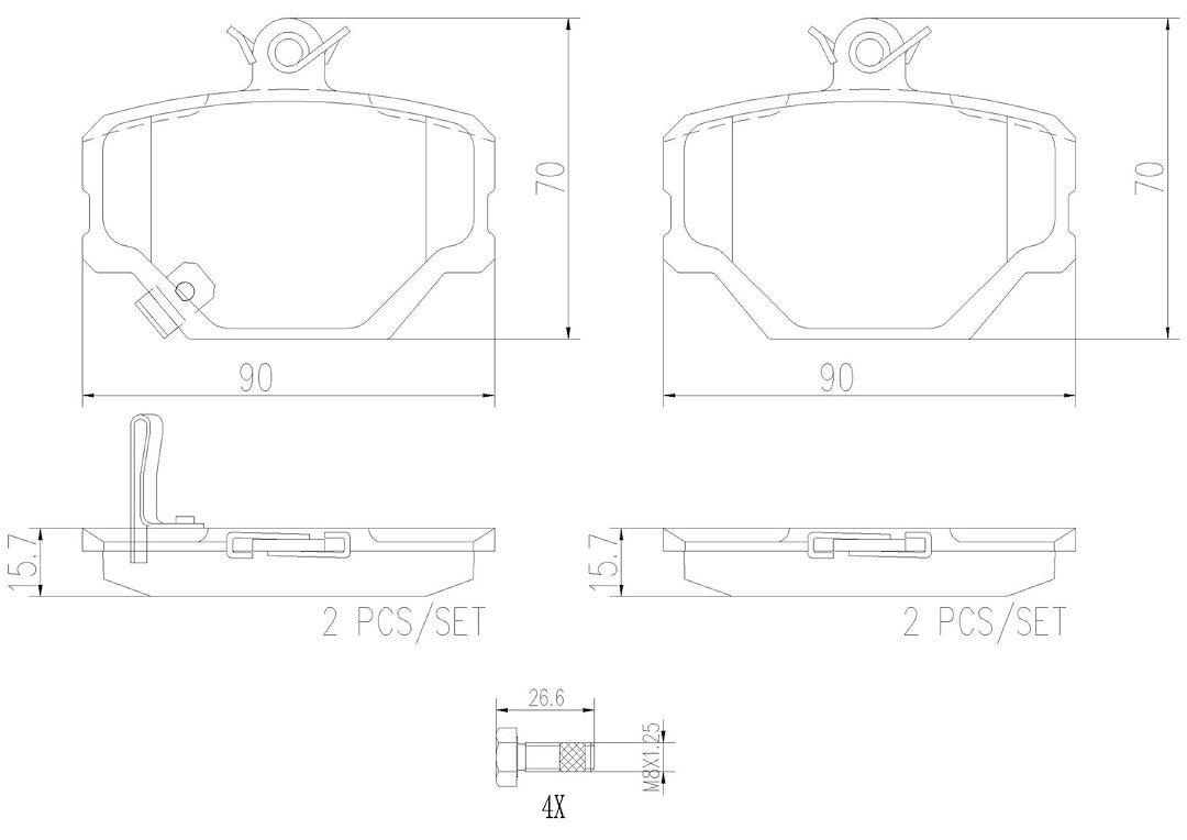 Product of Brembo P50038N Brake Pad - Set Of 4 