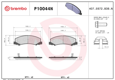 Brembo P10044n Brake Pad||p10044n_1.Png||86||brmp10044n||2104498
