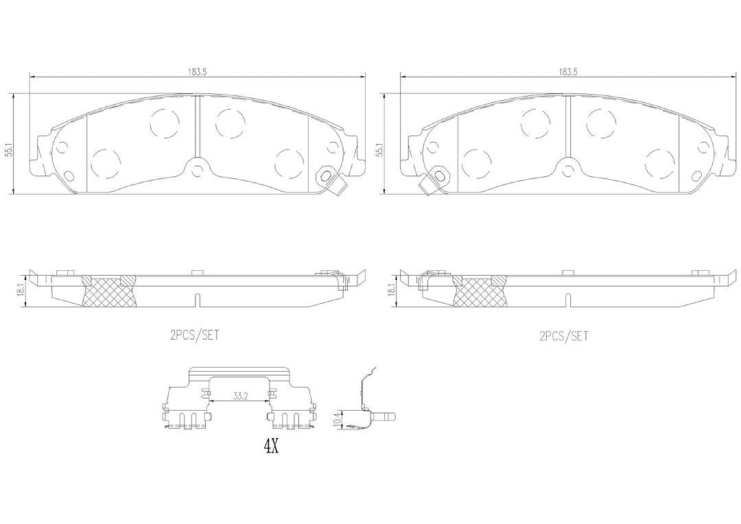 Product of Brembo P23149N Brake Pad - Set Of 4 