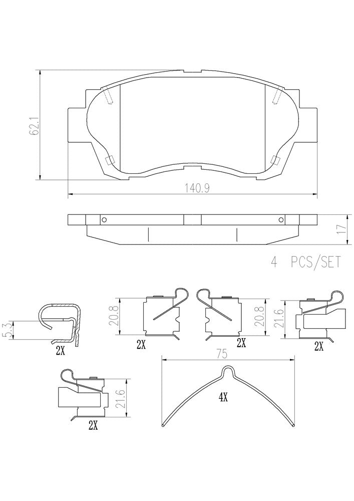 Product of Brembo P83027N Brake Pad - Set Of 4 
