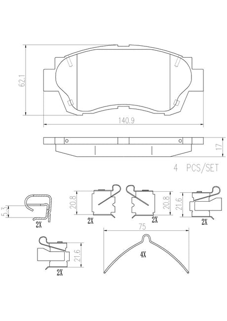 Product of Brembo P83027N Brake Pad - Set Of 4 