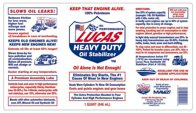 Product of Lucas Oil 10001 Oil Additive