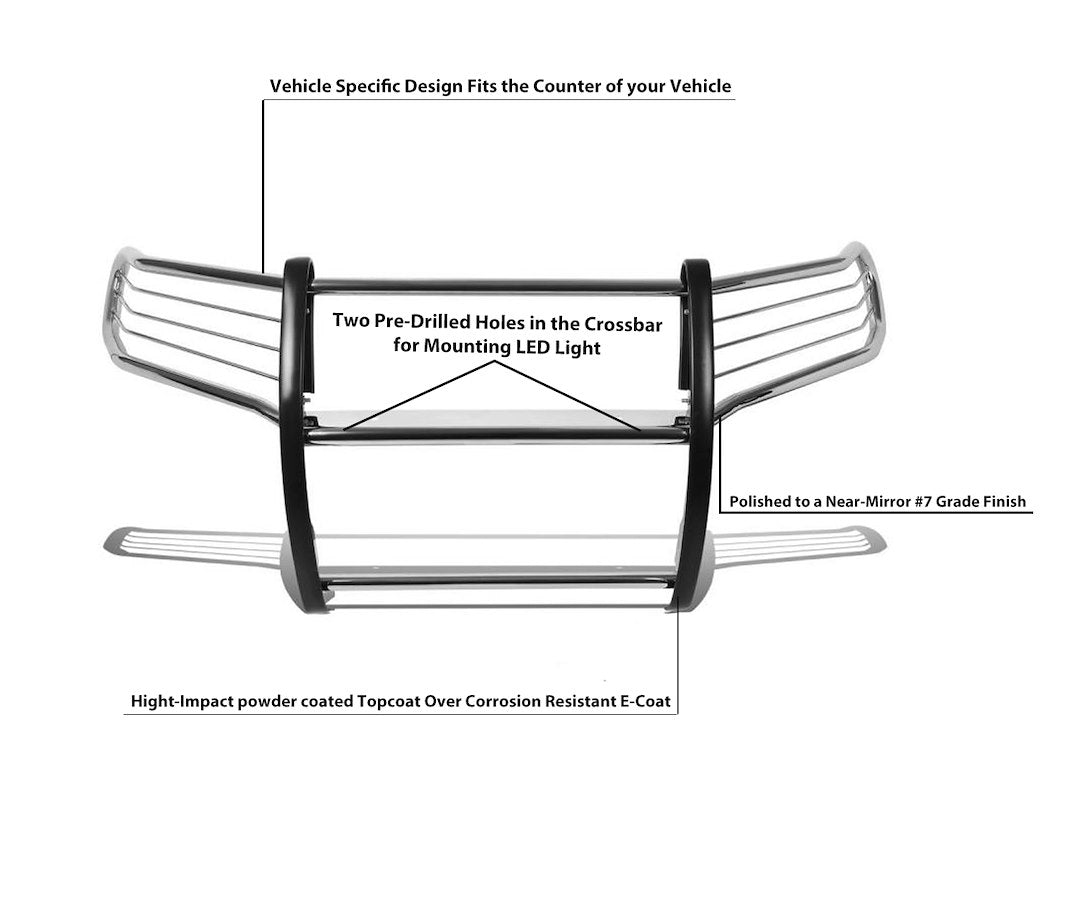 Product of Black Horse Offroad 17A096402MSS Grille Guard  