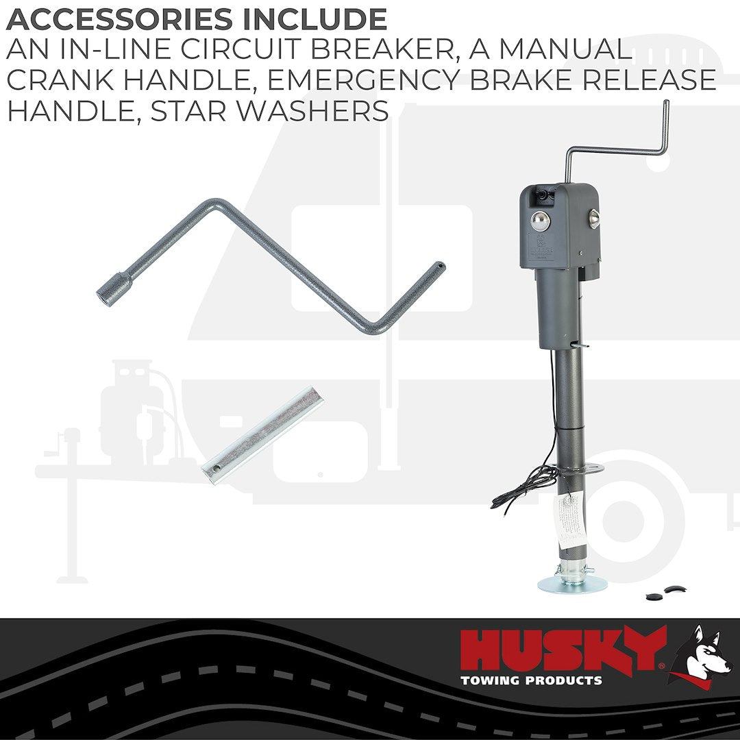 Product of Husky Towing 87248 3000 Pound Electric Trailer Tongue Jack 