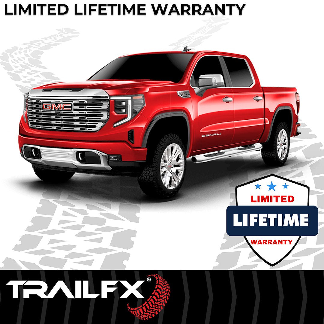 Product of TrailFX A7086S TFX 5" Oval Bent Side Bars Nerf Bar With Surface Steps 