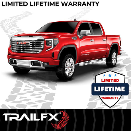 Product of TrailFX A7086S TFX 5" Oval Bent Side Bars Nerf Bar With Surface Steps 