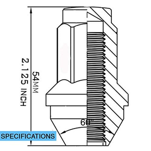 Product of Coyote Wheel Accessories 51KX73 60 Degree Conical 14x2.0 Lug Nut 