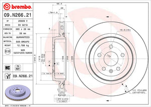 Product of Brembo 09N26621C02 Vented 1 Piece Brake Rotor 