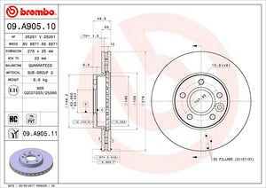 Product of Brembo 09A90511C02 Vented 1 Piece Brake Rotor 