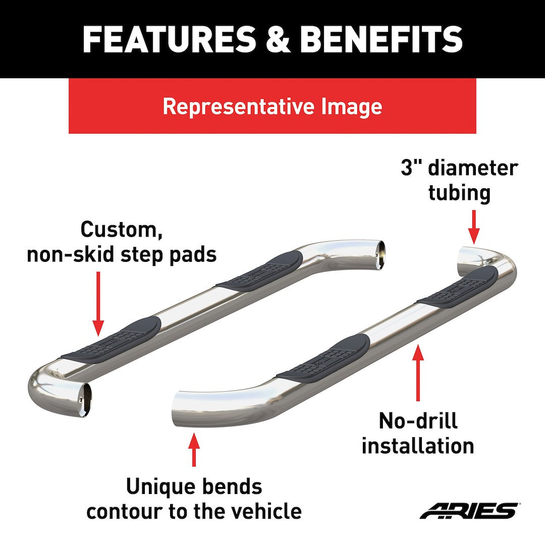 Product of Aries 205044-2 Nerf Bar With Surface Steps 