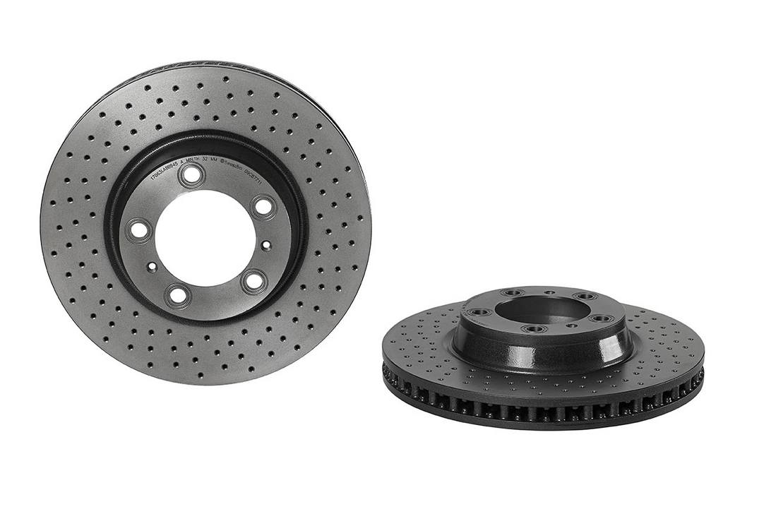 Product of Brembo 09C87711C02 Vented Cross Drilled 1 Piece Brake Rotor 