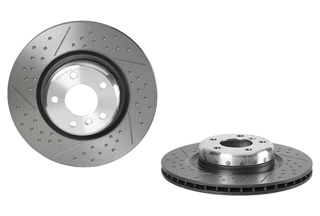 Product of Brembo 09C40013C02 Vented Cross Drilled 1 Piece Brake Rotor 