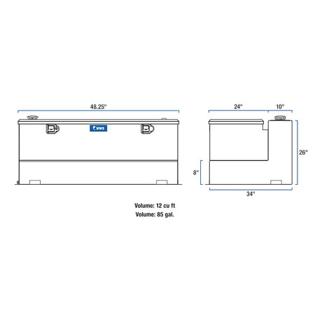 Product of UWS ST-85-COMBO-W Diesel Liquid Transfer Tank 85 Gallon Rectangular 