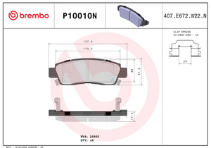 Brembo P10010n Brake Pad||p10010n_1.Png||86||brmp10010n||2104486