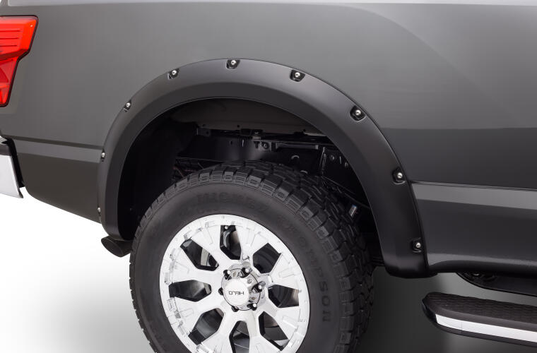 Product of Bushwacker 70907-02 Pocket Style/ Exposed Fasteners Black Fender Flare - Set Of 4 