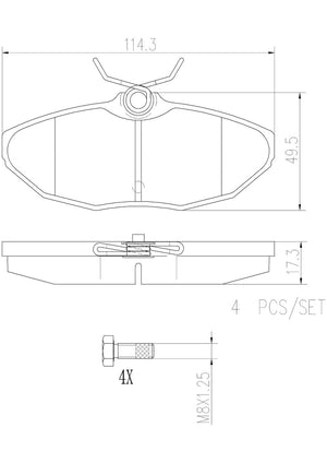 Product of Brembo P36013N Brake Pad - Set Of 4 