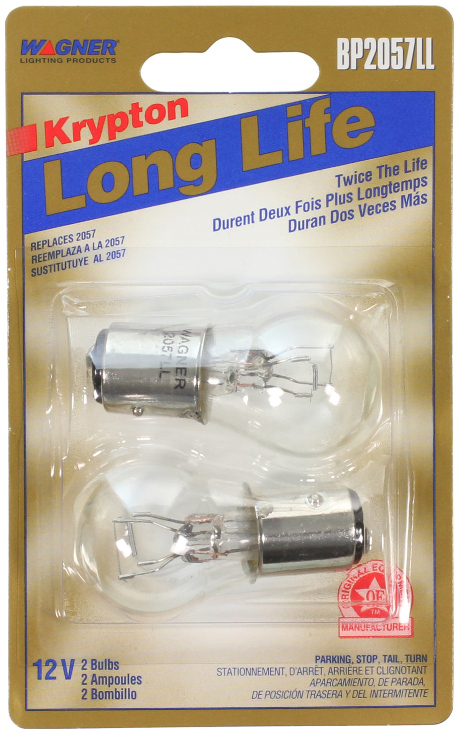 Wagner Lighting Bp2057ll Tail Light Bulb||bp2057ll_P02_Pkg.Jpg||94||w31bp2057ll||1506290