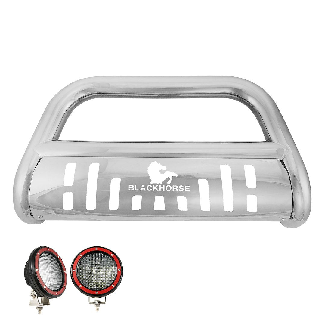 Product of Black Horse Offroad BBFOTR-SP-PLFR Bull Bar  with skid plate 