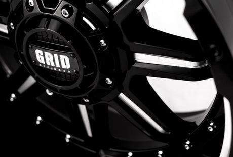 Product of Grid Wheels 17x9 Gloss Black With Natural Accents Wheel - 5x5.00 Bolt Pattern 