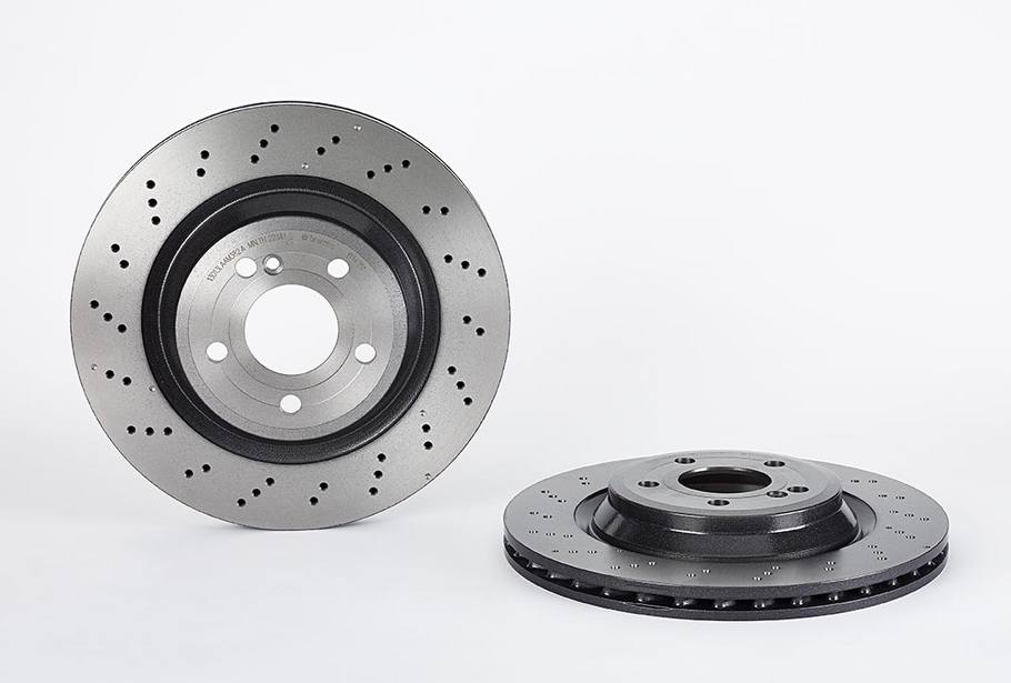Product of Brembo 09B74351C02 Vented Cross Drilled 1 Piece Brake Rotor 