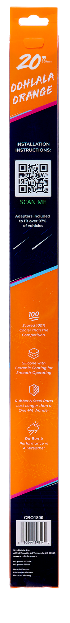 Scrubblade Cbo2000 Windshield Wiper Blade||oohlala Orange 20 Back.Png||88||scrcbo2000||1522867