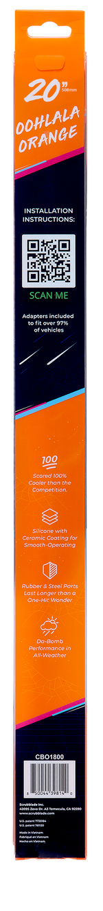 Scrubblade Cbo2000 Windshield Wiper Blade||oohlala Orange 20 Back.Png||88||scrcbo2000||1522867