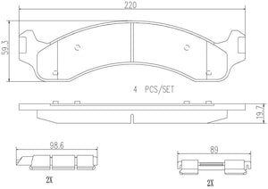 Product of Brembo P18006N Brake Pad - Set Of 4 