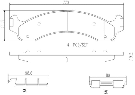 Product of Brembo P18006N Brake Pad - Set Of 4 