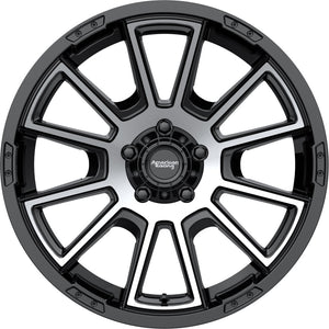 Product of American Racing Wheels 20x9 Black With Natural Face Wheel - 5x5.90 Bolt Pattern 