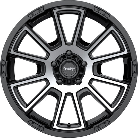 Product of American Racing Wheels 20x9 Black With Natural Face Wheel - 5x5.90 Bolt Pattern 