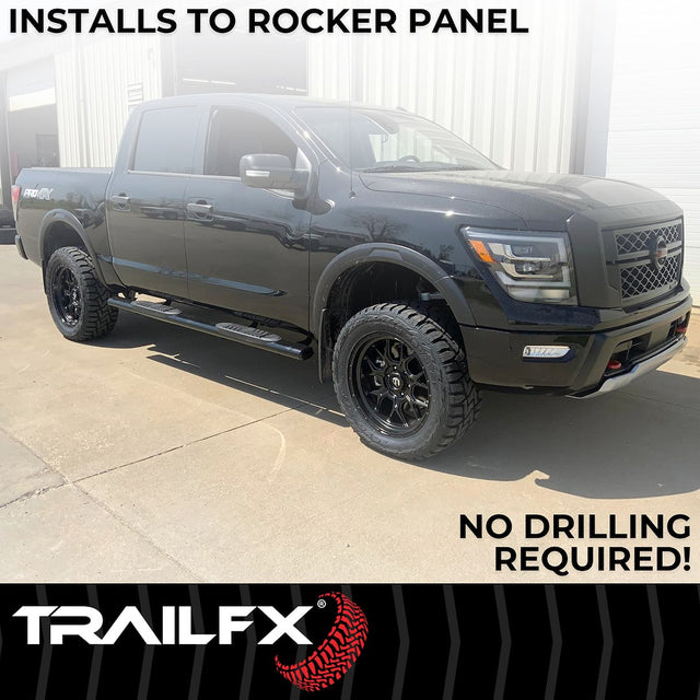 Product of TrailFX A7102T TFX 5" Oval Straight Side Bars Nerf Bar With Surface Steps 