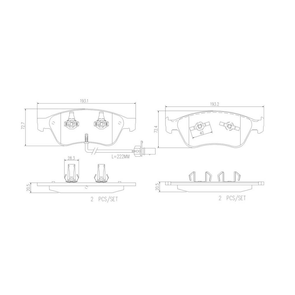 Product of Brembo P85102 Brake Pad - Set Of 4 