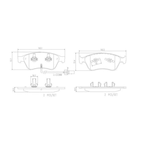 Product of Brembo P85102 Brake Pad - Set Of 4 