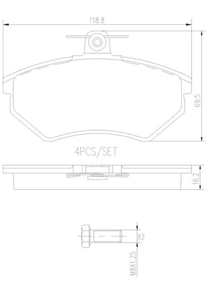 Product of Brembo P85015N Brake Pad - Set Of 4 