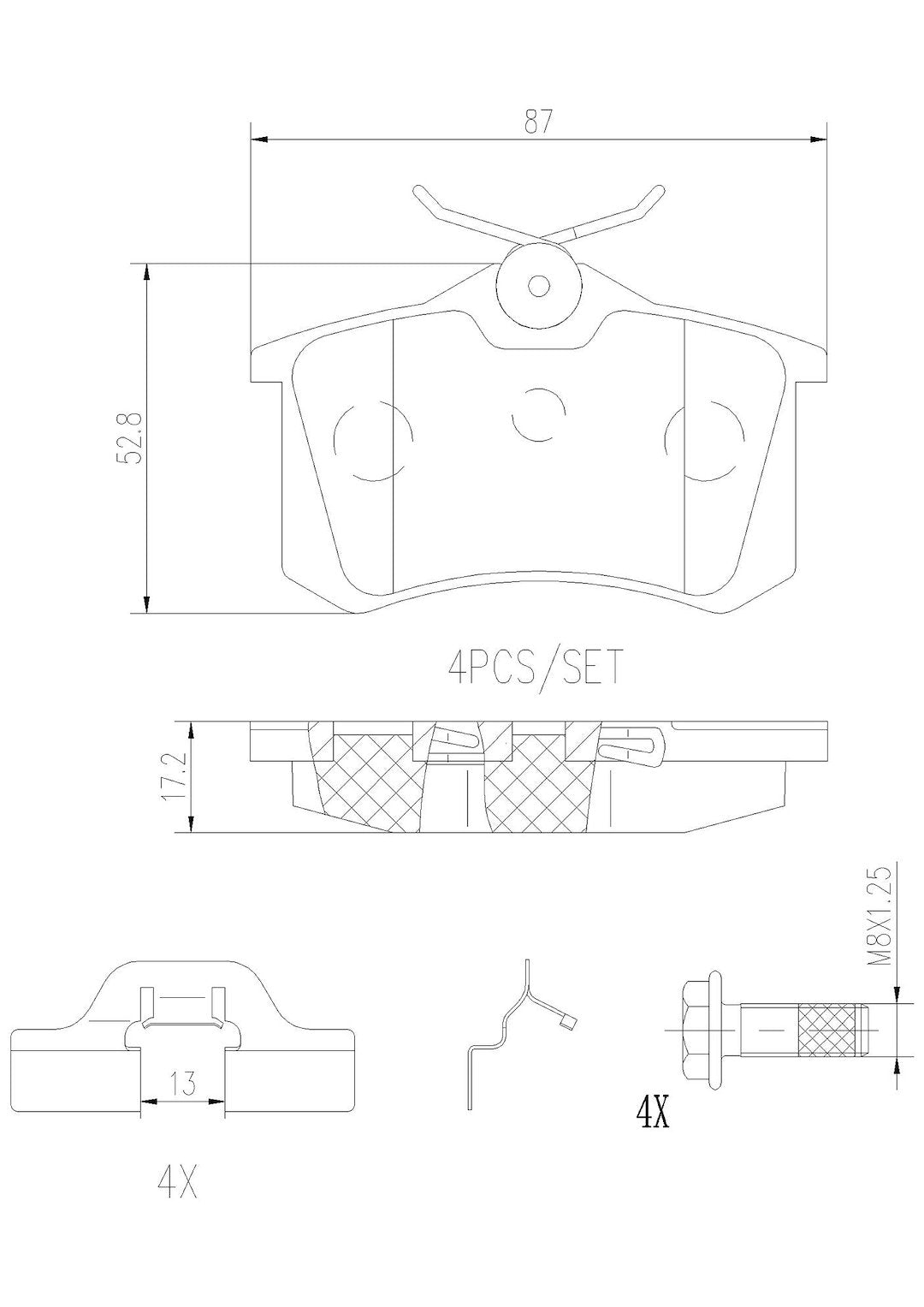 Product of Brembo P85020N Brake Pad - Set Of 4 