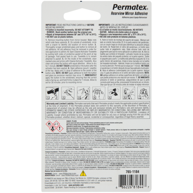 Product of Permatex 81844 Interior Rear View Mirror Adhesive