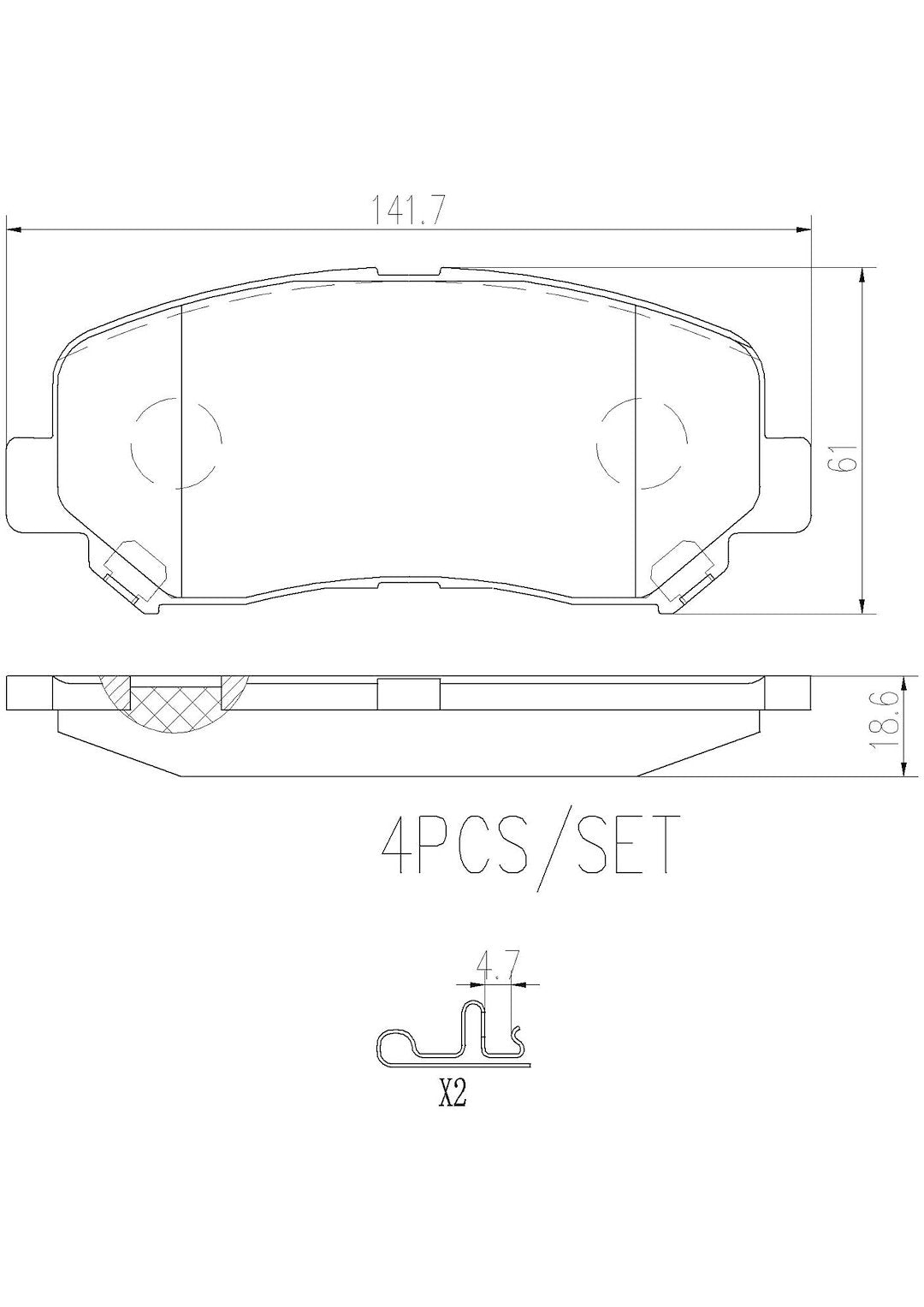 Product of Brembo P37019N Brake Pad - Set Of 4 