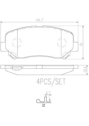 Product of Brembo P37019N Brake Pad - Set Of 4 