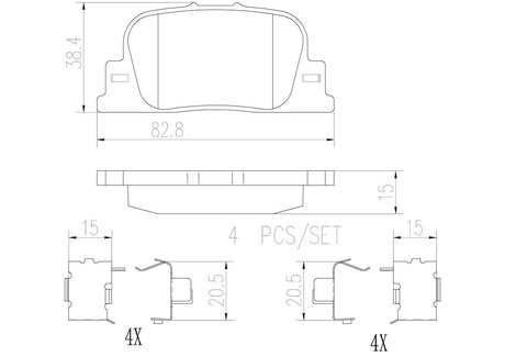 Product of Brembo P83063N Brake Pad - Set Of 4 