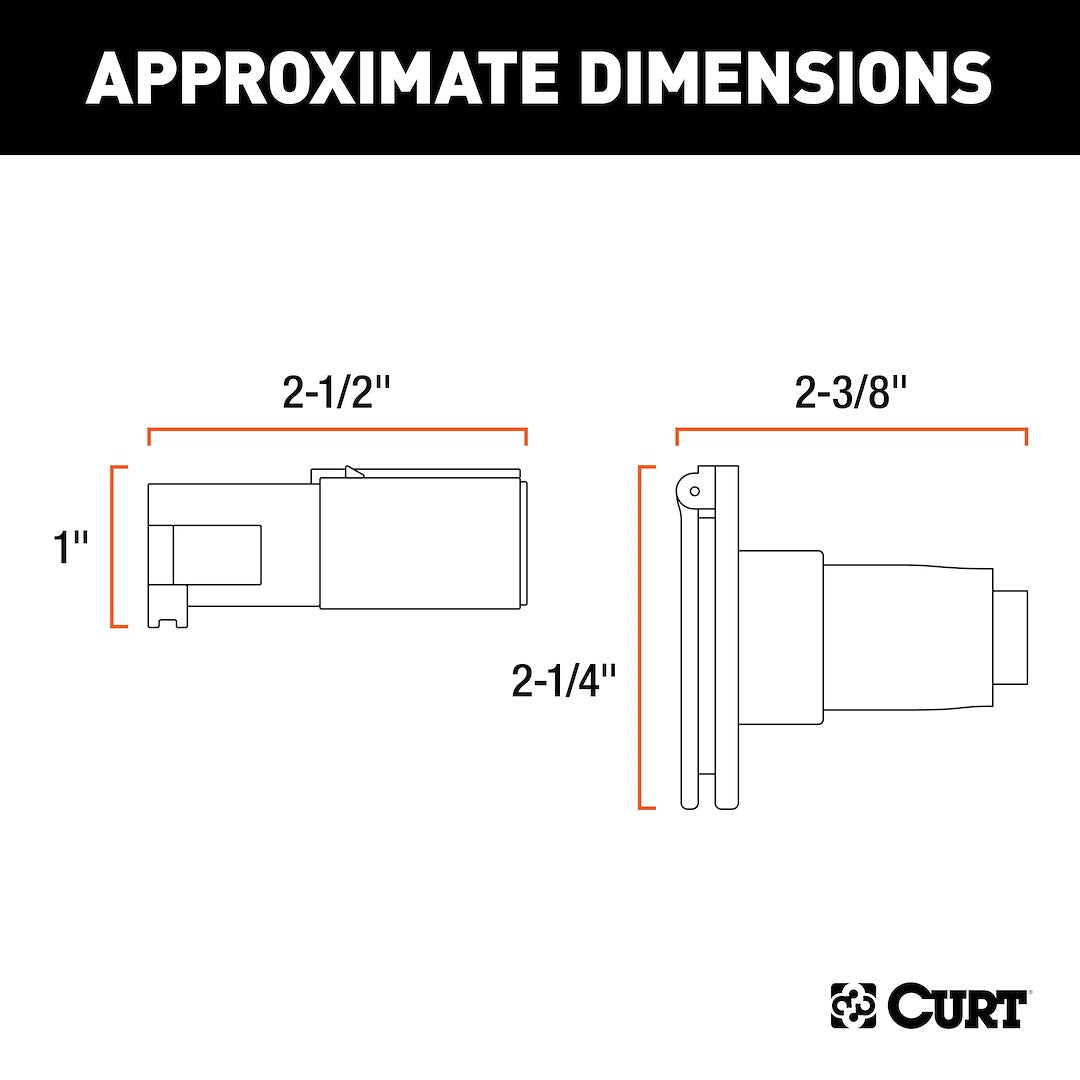 Product of CURT 58671 Trailer/ Vehicle End 4 Round Trailer Wiring Connector 