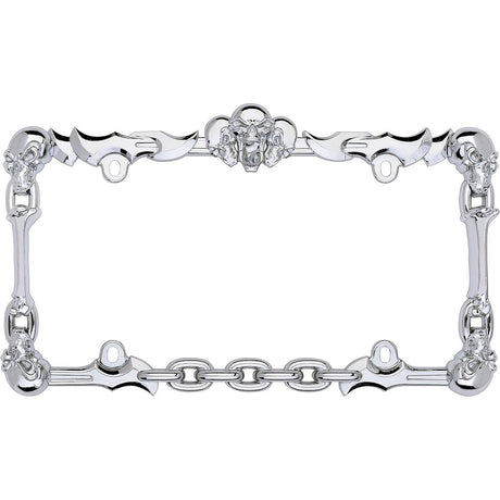 Cruiser 25231 License Plate Frame||25231_Main-Skull-And-Bone_Chrome-Outpack.Jpg||85||c3425231||1028142