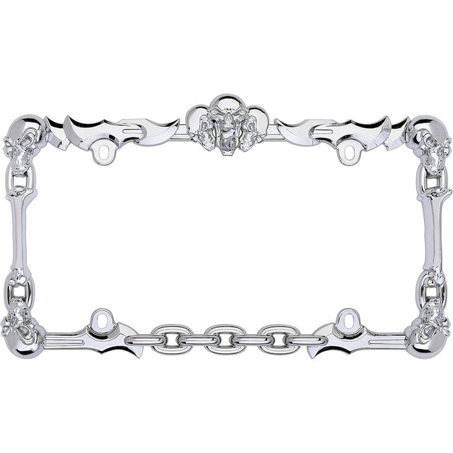 Cruiser 25231 License Plate Frame||25231_Main-Skull-And-Bone_Chrome-Outpack.Jpg||85||c3425231||1028142