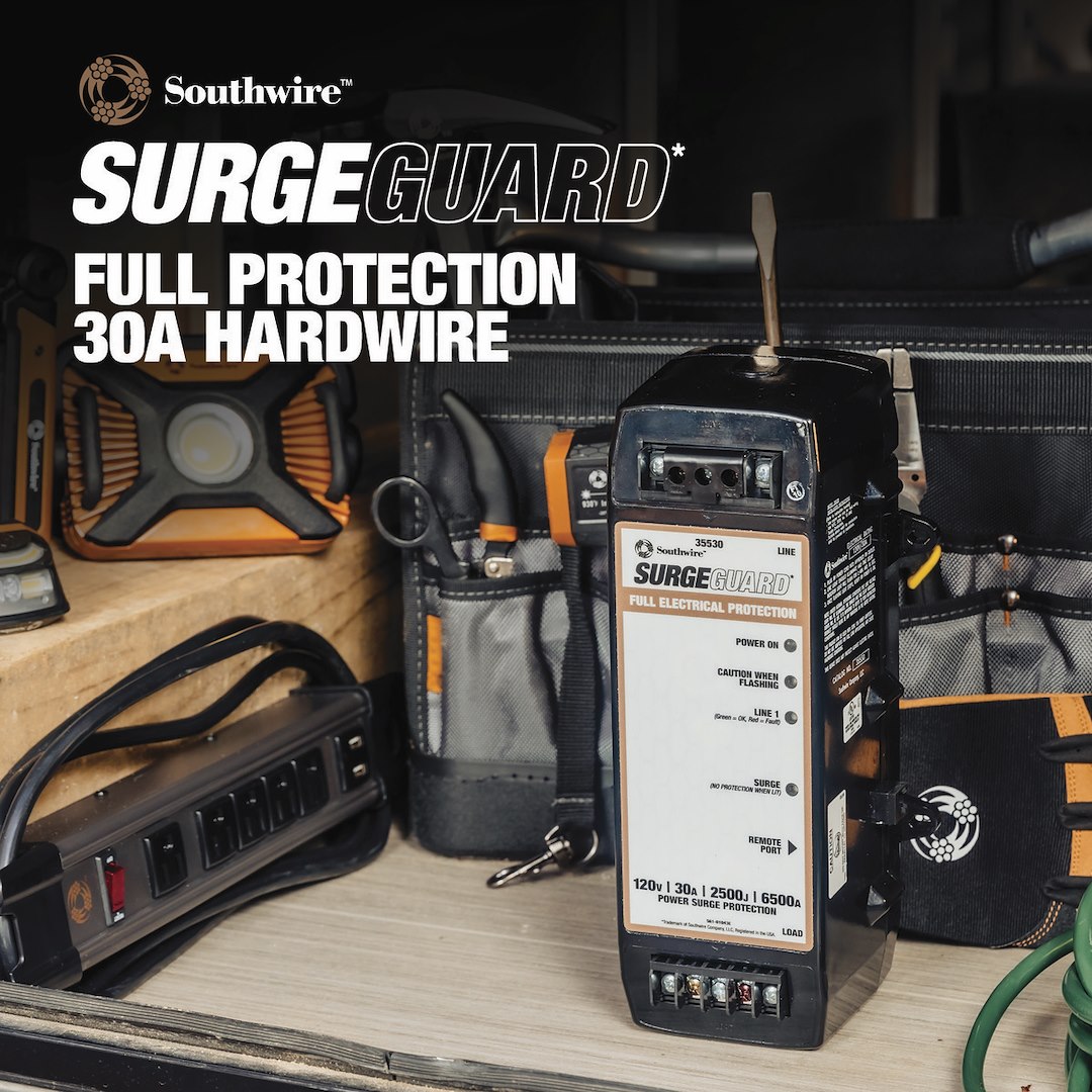 Product of SouthWire Corp. 35530 120 Volt 30 Amp Surge Protector 
