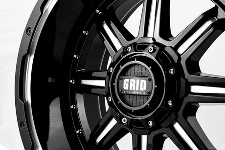 Product of Grid Wheels 18x9 Gloss Black With Natural Accents Wheel - 5x4.50 Bolt Pattern 