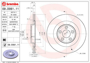 Product of Brembo 09D06111C02 Vented 1 Piece Brake Rotor 