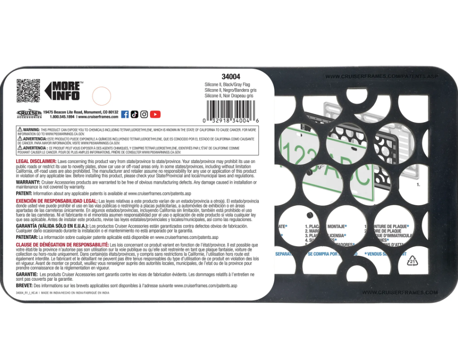 Cruiser 34004 License Plate Frame||34004_3.Png||88||c3434004||2213187