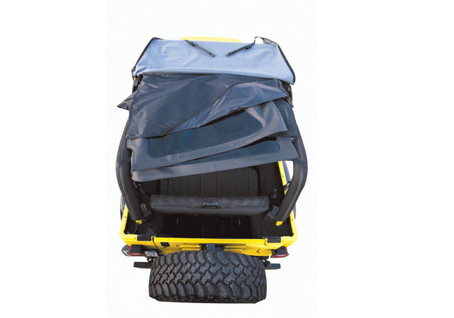 Product of Rampage 109535 Fastback Top Black Diamond Sailcloth Fabric Soft Top 