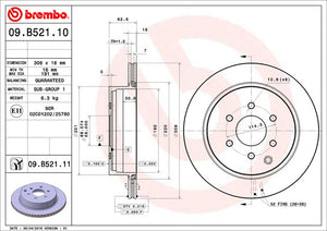 Product of Brembo 09B52111C02 Vented 1 Piece Brake Rotor 